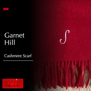 100% Cashmere, Monogramed S, Fringed Scarf - Red